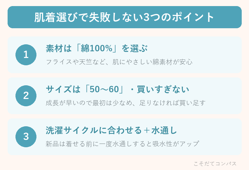 肌着選びで失敗しない3つのポイントのチェックリスト