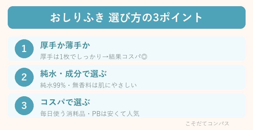 おしりふき選び方の3ポイント